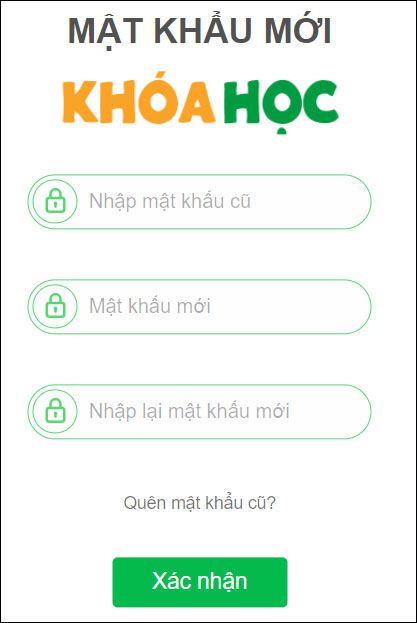 Đổi mật khẩu Khóa học