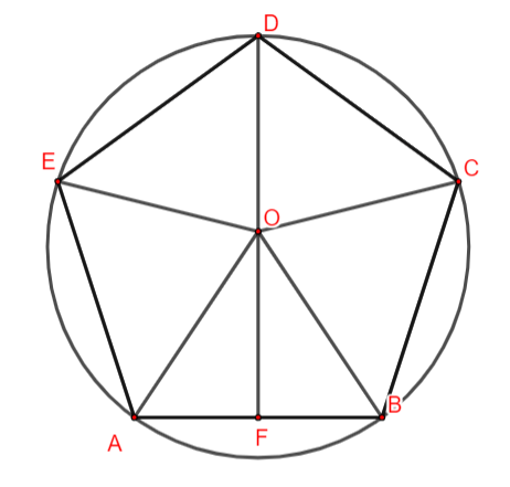 Tính cạnh của một ngũ giác đều nội tiếp đường tròn
