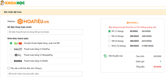 Cách đăng ký tài khoản Hoatieu Pro chi tiết