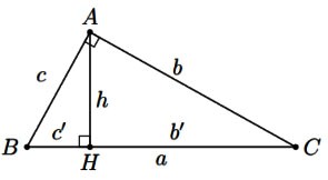 Hệ thức về cạnh góc vuông và đường cao