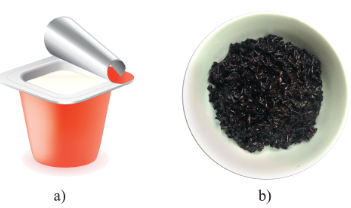 Sữa chua (a) và cơm rượu nếp cẩm (nếp than) (b)